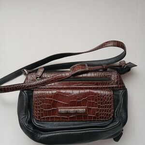 Brighton Brown and Black Leather Crossbody Bag